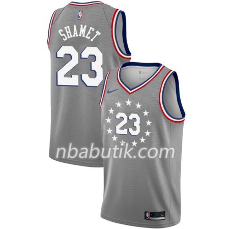 NBA Mænd Trøje Philadelphia 76ers Landry Shamet 23 2018-19 Nike City Edition Grå Swingman